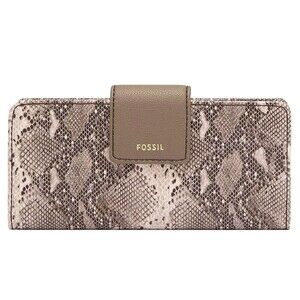 New Fossil Madison Tab Clutch Wallet Snake Print Multi